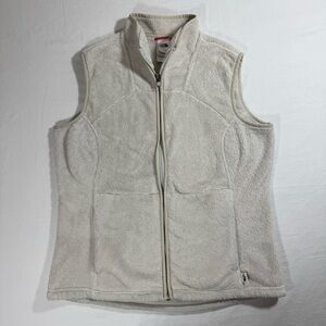 The North Face Osito Fleece Vest Womens Large Cream Off-White‎ Full Zip Soft